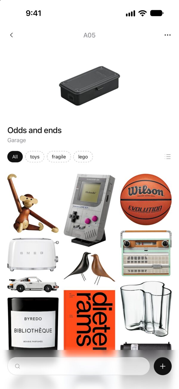 Items inside a box